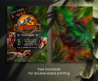 Jurassic World Dinosaur customizable invitation template | Share or Print | FT675