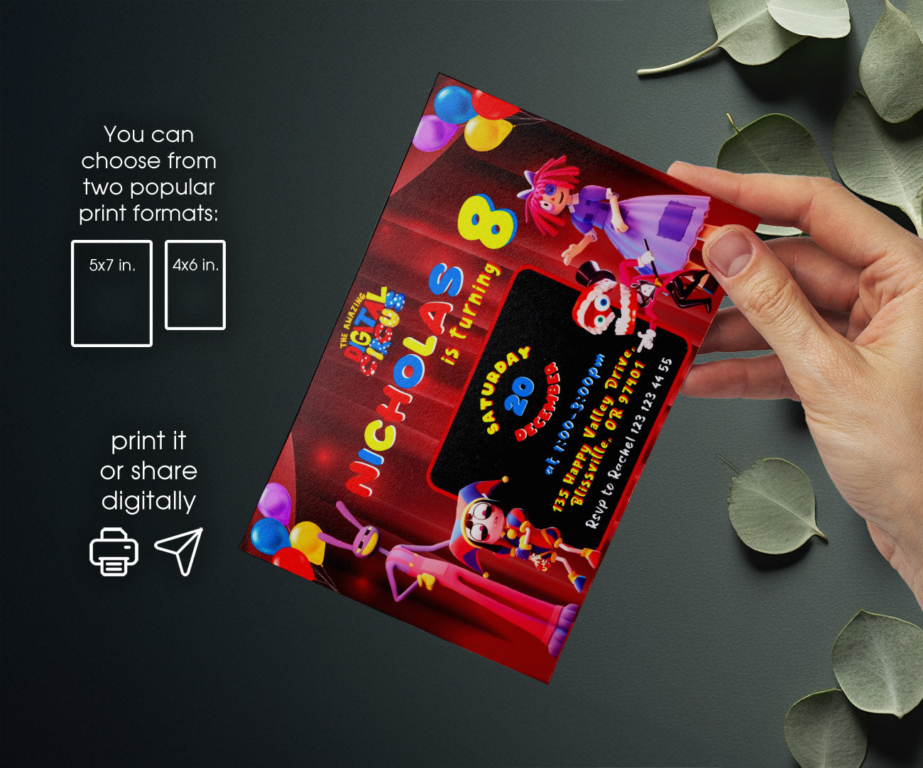 The Amazing Digital Circus customizable invitation template | Share or Print | OZ016