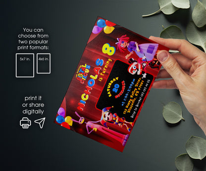 The Amazing Digital Circus customizable invitation template | Share or Print | OZ016