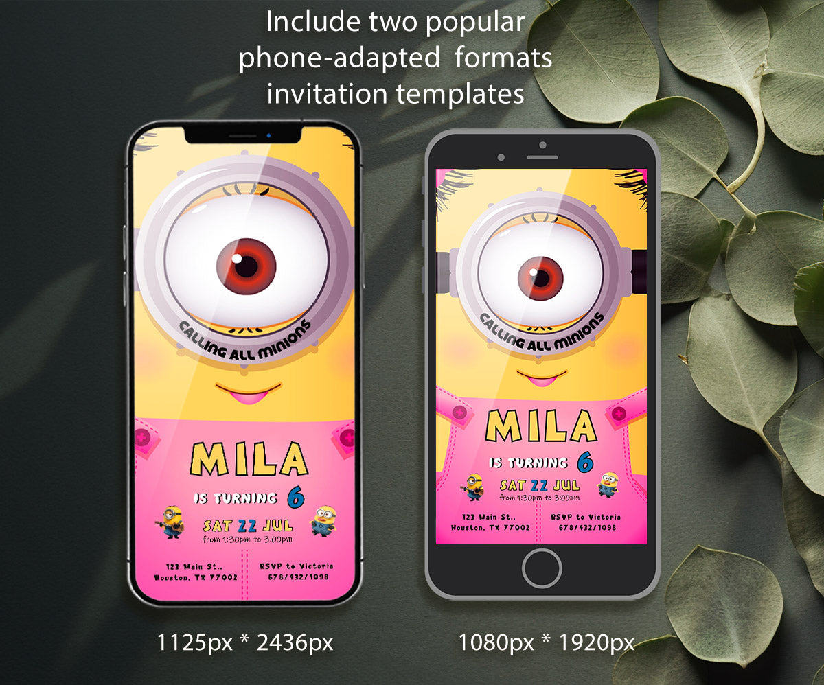 Minions Despicable Me customizable invitation template | Share or Print | SM539