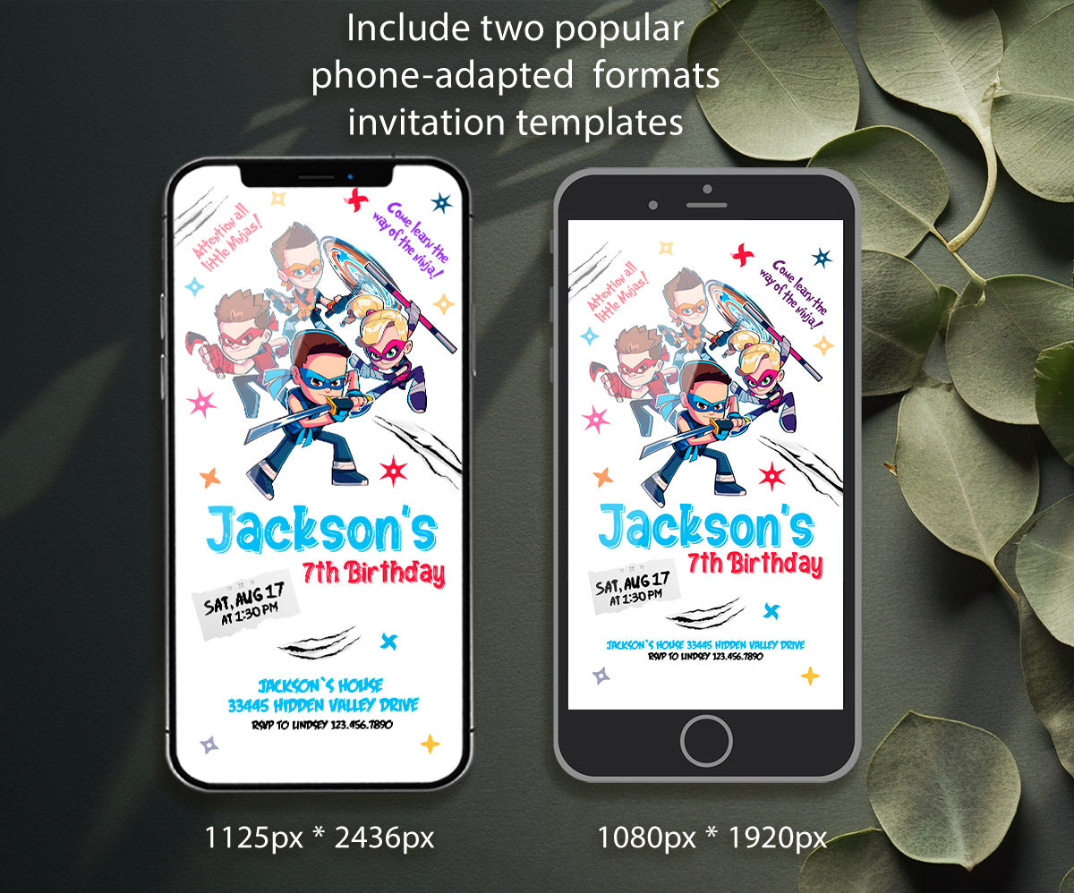 Ninja Kidz TV customizable invitation template | Share or Print | UR458