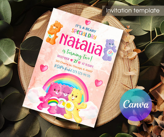 Care Bears customizable invitation template | Share or Print | UI546