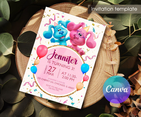 Blue's Clues Puppy customizable invitation template | Share or Print | BM340