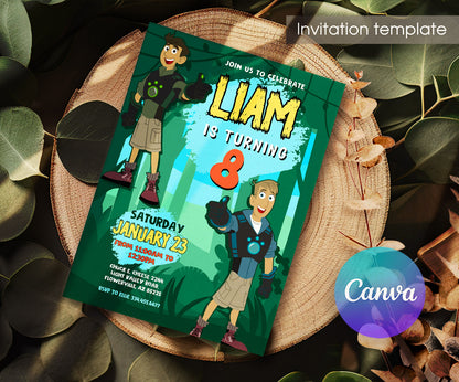 Wild Kratts Creature Hero customizable invitation template | Share or Print | YT772