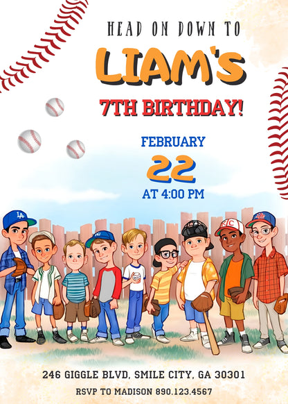 Baseball MLB Sport customizable invitation template | Share or Print | BI712