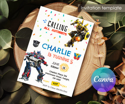 Transformers Rescue Bots customizable invitation template | Share or Print | boy | QH271