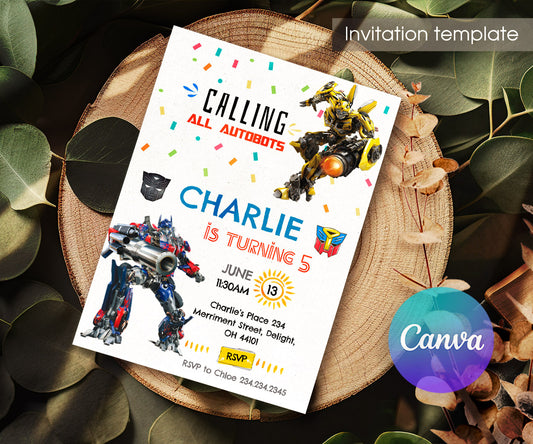 Transformers Rescue Bots customizable invitation template | Share or Print | boy | QH271