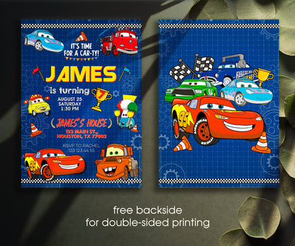 Cars Lightning McQueen customizable invitation template | Share or Print | boy | KS702
