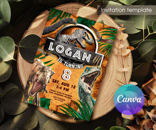 Jurassic Park Dinosaur customizable invitation template | Share or Print | BI264