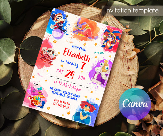 The Amazing Digital Circus customizable invitation template | Share or Print | JN442