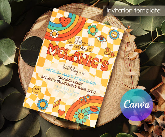 Disco Party 80th 90th customizable invitation template | Share or Print | QQ357