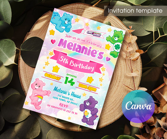 Care Bears customizable invitation template | Share or Print | RB487