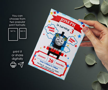 Thomas Train & Friends customizable invitation template | Share or Print | HG406