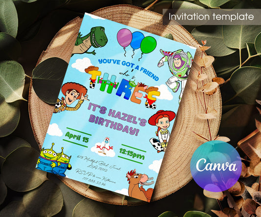 Toy Story Woody customizable invitation template | Share or Print | NI462