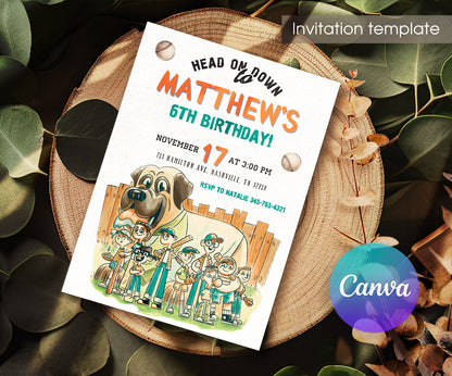 Baseball MLB Sport customizable invitation template | Share or Print | CT077