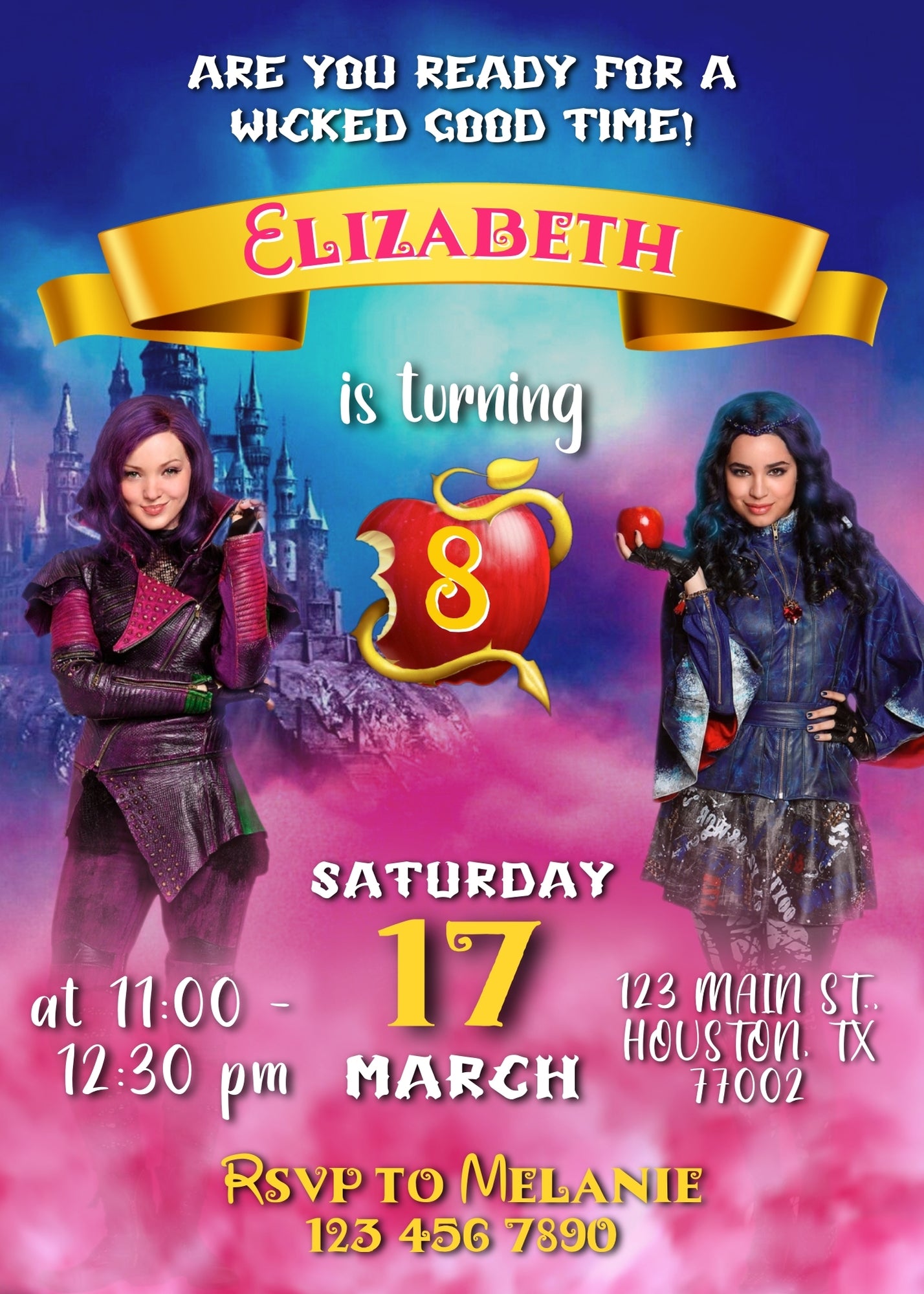 Descendants Disney customizable invitation template | Share or Print | IN972