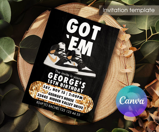 Sneaker Ball Air Jordan Nike customizable invitation template | Share or Print | NS923