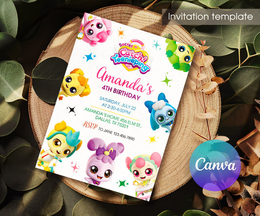 Catch Teenieping customizable invitation template | Share or Print | girl | KY045