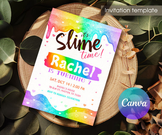 Slime Diy Party customizable invitation template | Share or Print | NB830