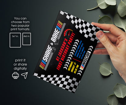 Nascar Ricky Bobby customizable invitation template | Share or Print | boy | WJ782
