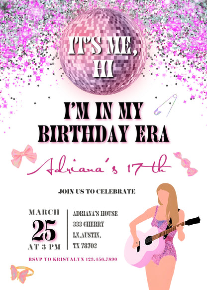 Taylor Swift Eras Tour customizable invitation template | Share or Print | girl | FU400