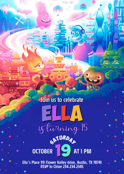 Elemental customizable invitation template | Share or Print | YY004