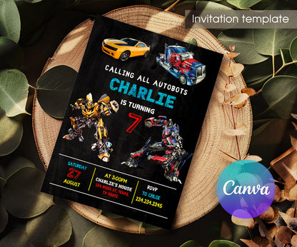 Transformers Rescue Bots customizable invitation template | Share or Print | boy | KJ130