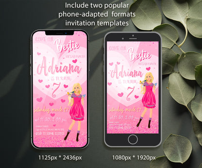 Barbie Pink customizable invitation template | Share or Print | girl | QQ419