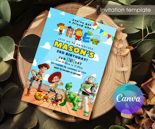 Toy Story Woody customizable invitation template | Share or Print | SU408