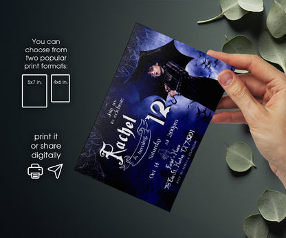 Wednesday Addams customizable invitation template | Share or Print | girl | ZT560
