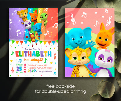 Word Party customizable invitation template | Share or Print | JX278