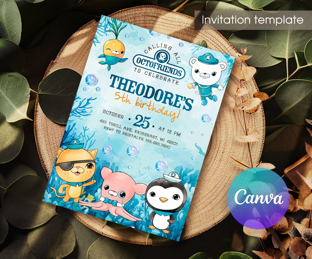 Octonauts customizable invitation template | Share or Print | UH943
