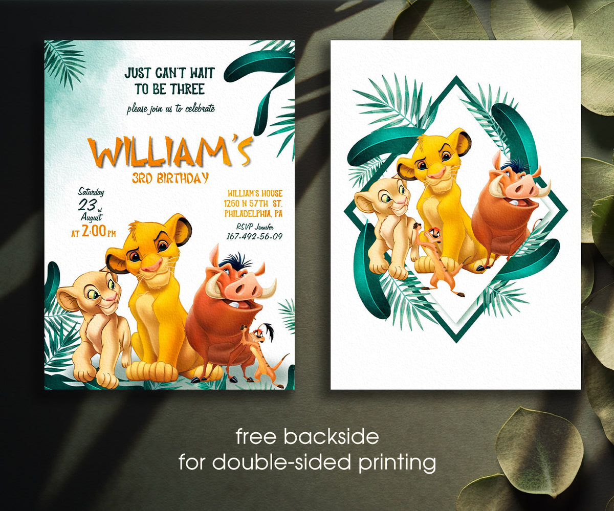 Lion King Simba customizable invitation template | Share or Print | LJ571
