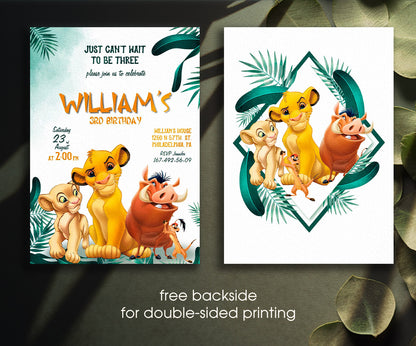 Lion King Simba customizable invitation template | Share or Print | LJ571