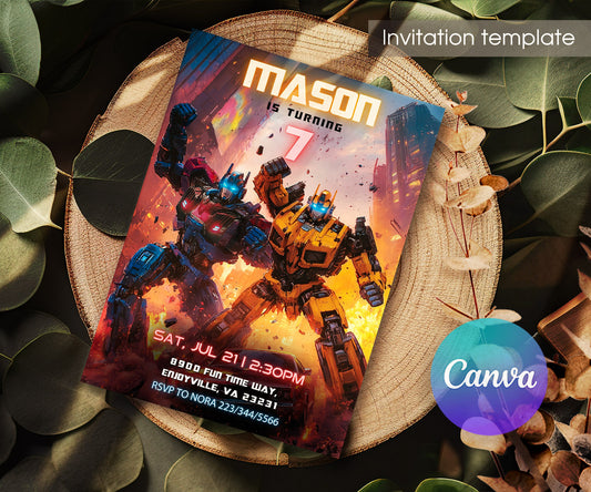 Transformers Rescue Bots customizable invitation template | Share or Print | boy | GG814