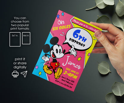 Mickey Mouse and Friends customizable invitation template | Share or Print | SC866