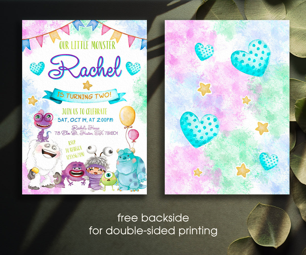 Monsters, Inc. customizable invitation template | Share or Print | LS723