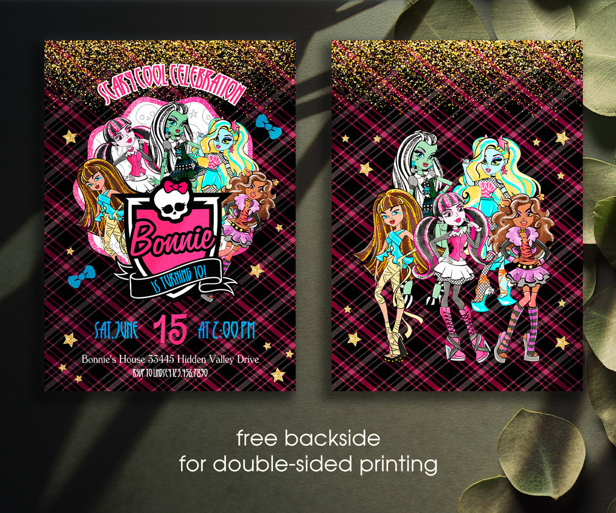 Monster High customizable invitation template | Share or Print | girl | ED834