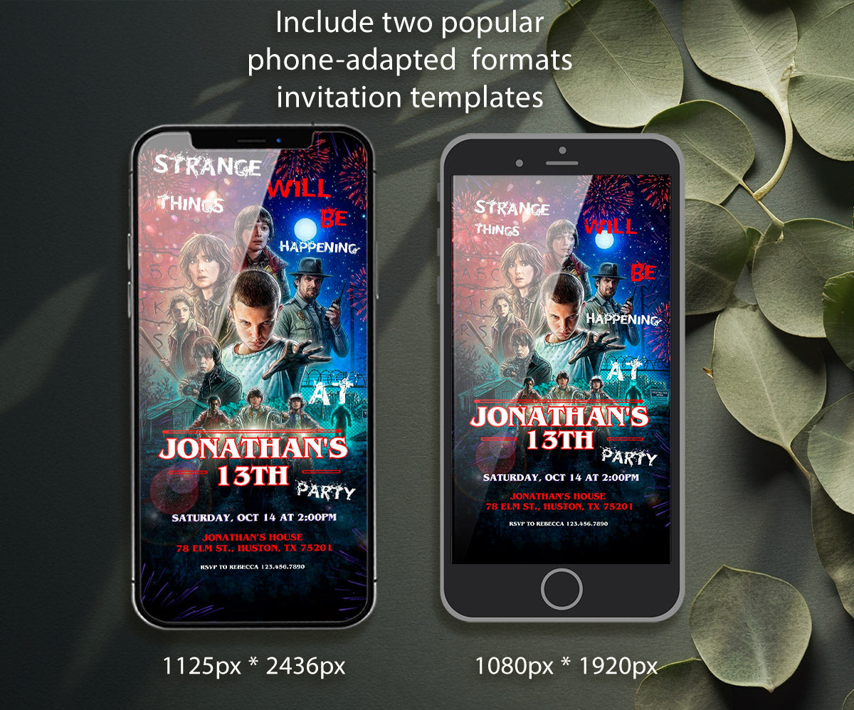 Stranger Things customizable invitation template | Share or Print | OZ189