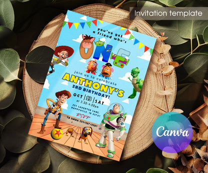 Toy Story Woody customizable invitation template | Share or Print | YP206