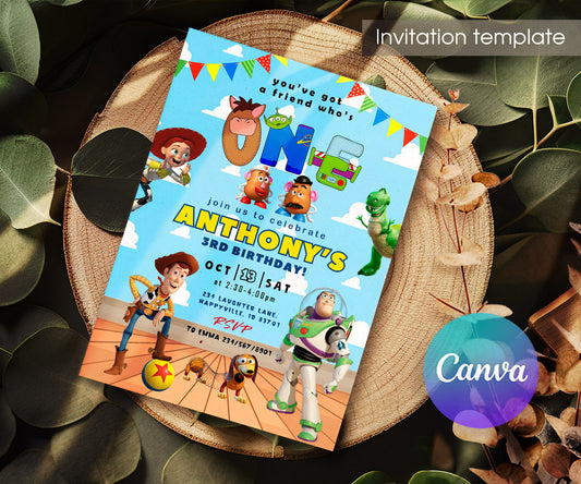 Toy Story Woody customizable invitation template | Share or Print | YP206