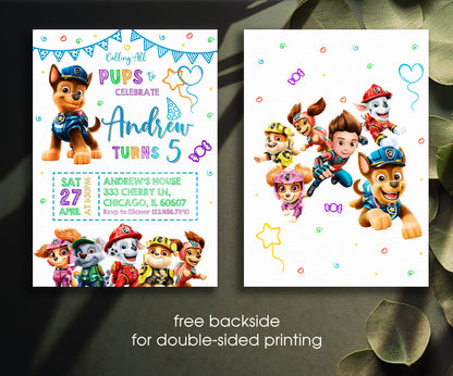 PAW Patrol customizable invitation template | Share or Print | UU262