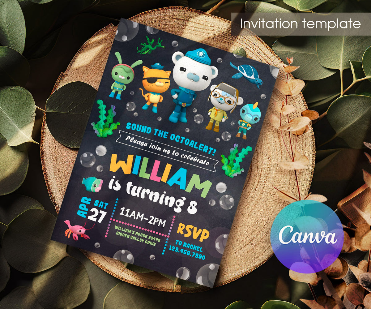 Octonauts customizable invitation template | Share or Print | PQ735