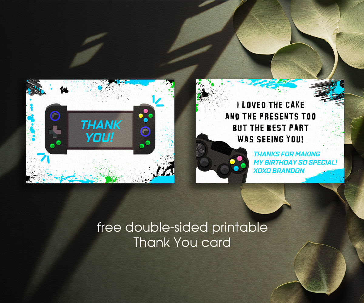 Gamer Party customizable invitation template | Share or Print | boy | JF611
