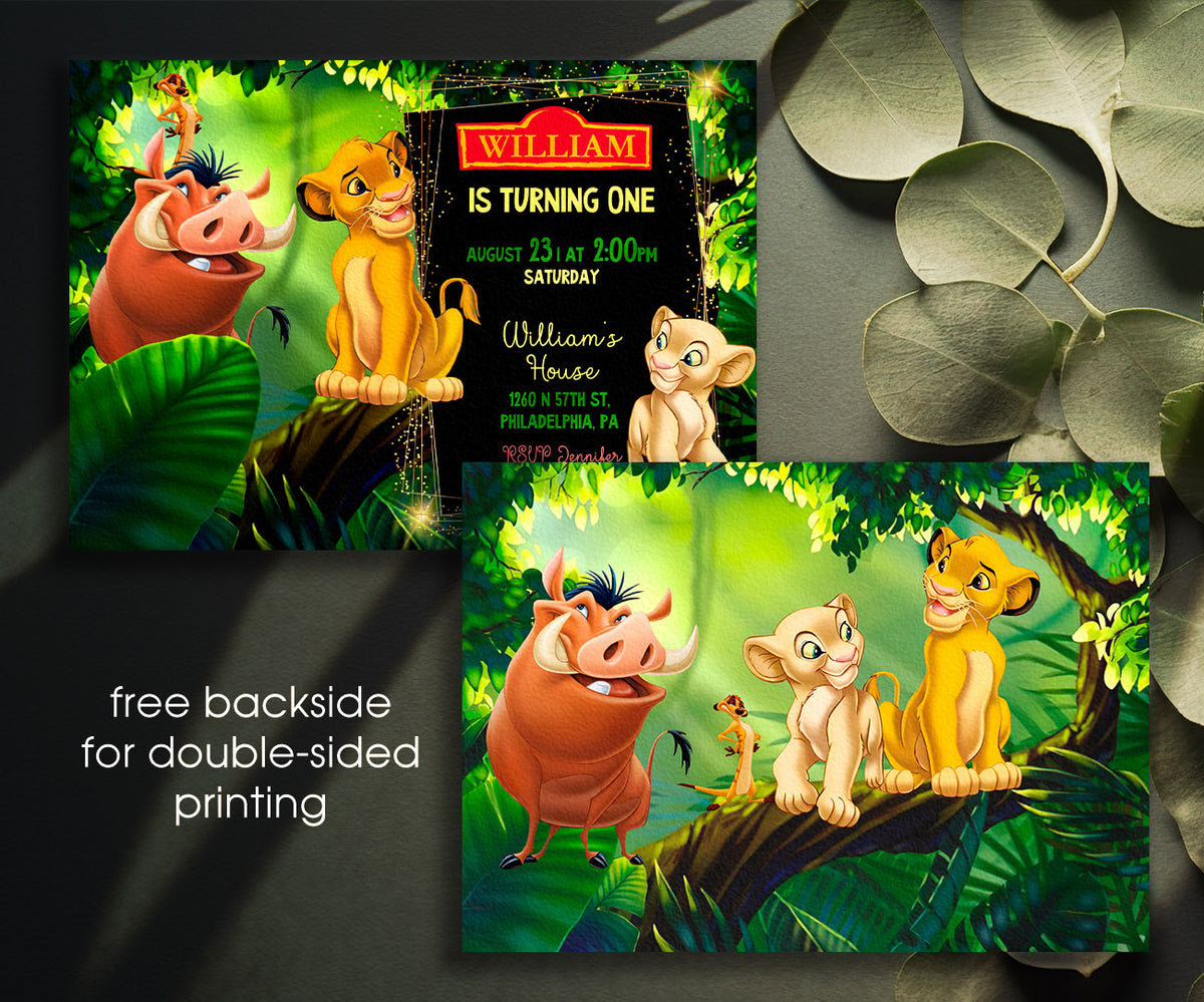 Lion King Simba customizable invitation template | Share or Print | PK407