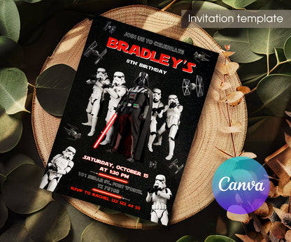 Star Wars Darth Vader customizable invitation template | Share or Print | boy | VX230