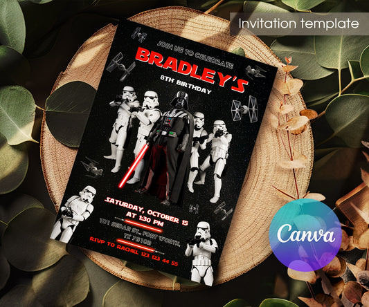 Star Wars Darth Vader customizable invitation template | Share or Print | boy | VX230