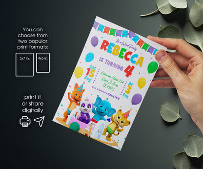 Word Party customizable invitation template | Share or Print | FR725