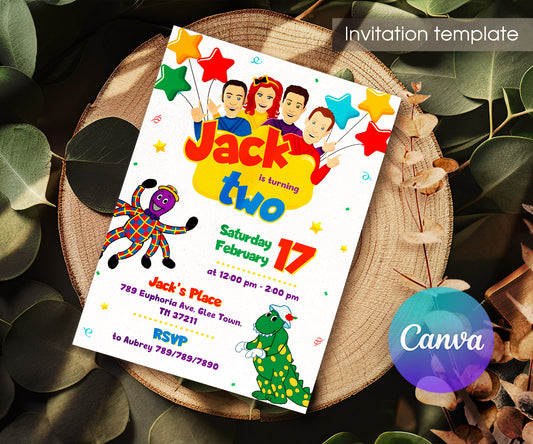Wiggles One Finger One Thumb customizable invitation template | Share or Print | VI824