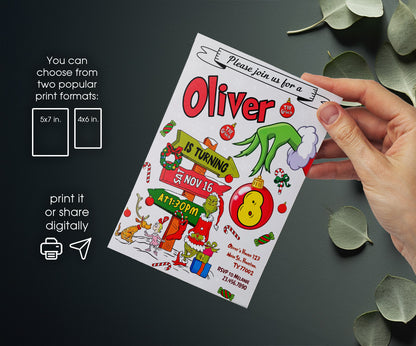 The Grinch  Merry Grinchmas customizable invitation template | Share or Print | PY106